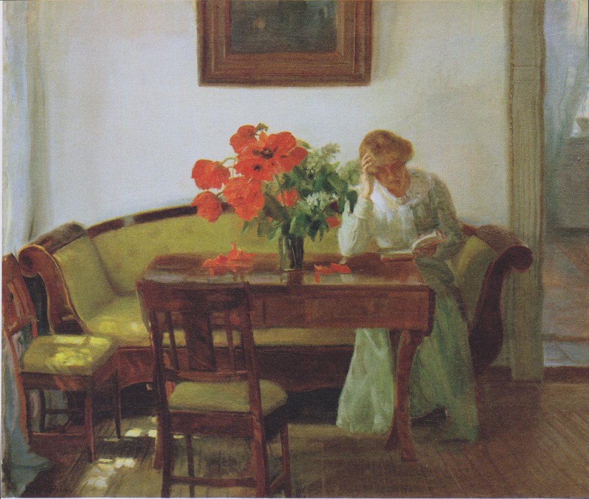 <p>Anna Ancher &ndash; <em>Interior with Red Poppies</em>, 1905</p>